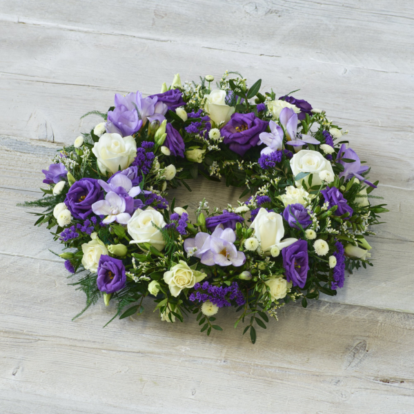 Funeral wreath made with the finest flowers